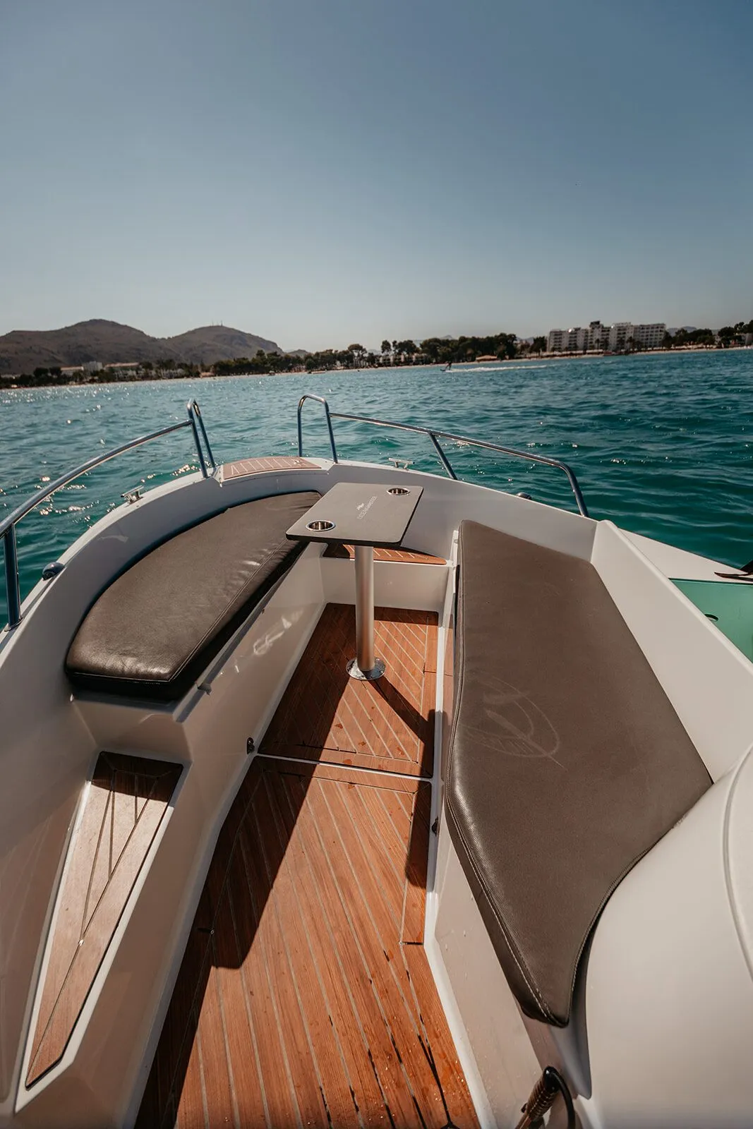 Bow seating and teak-style floor of the Ocean Master