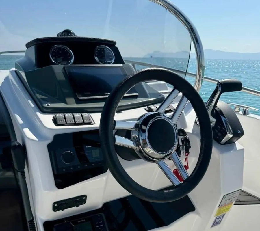 Steering wheel and dashboard of the Karnic 650
